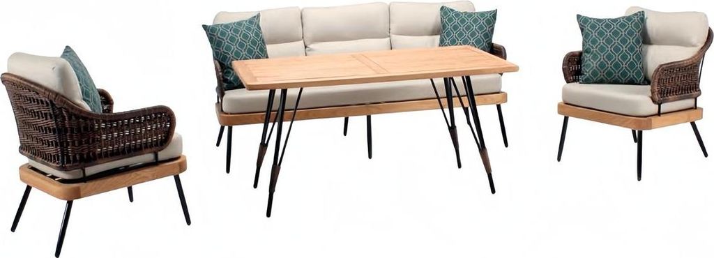 Sofagarnitur Outdoor Sitzgruppe Lounge Set Möbel Polyrattan Garten Möbel 4tlg