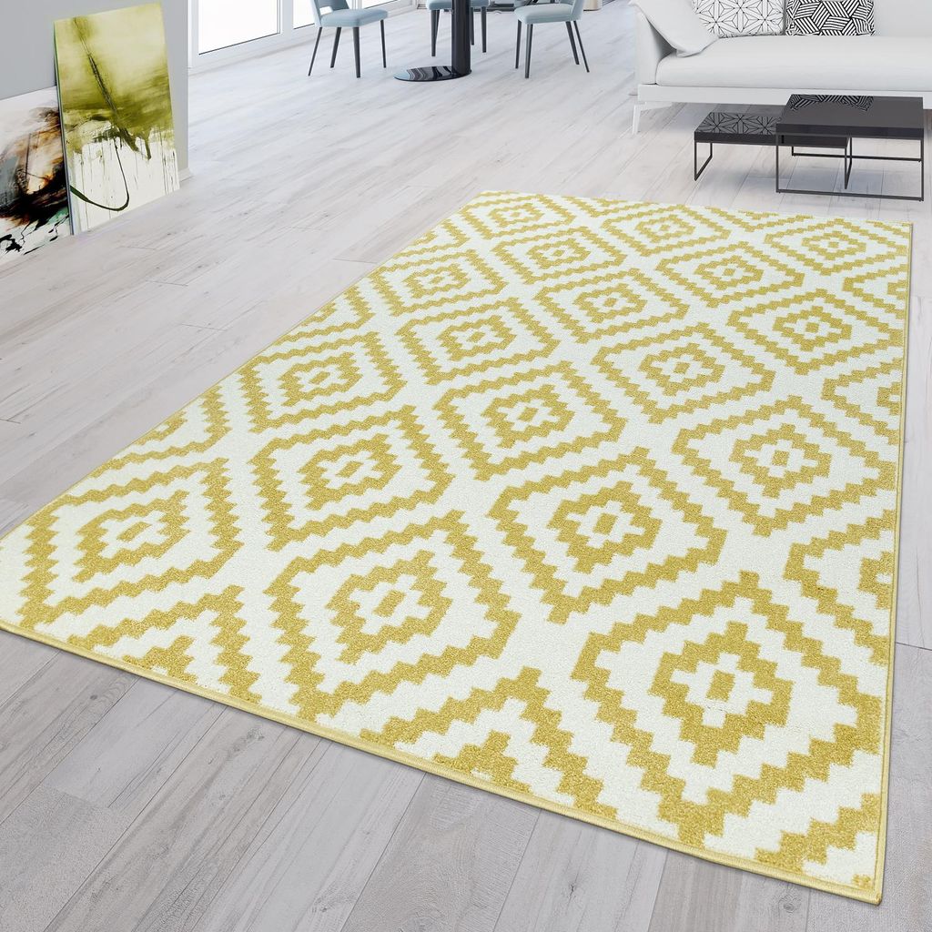 TT Home Wohnzimmer Teppich Kurzflor Wohnzimmer Ethno Design Produktbild 