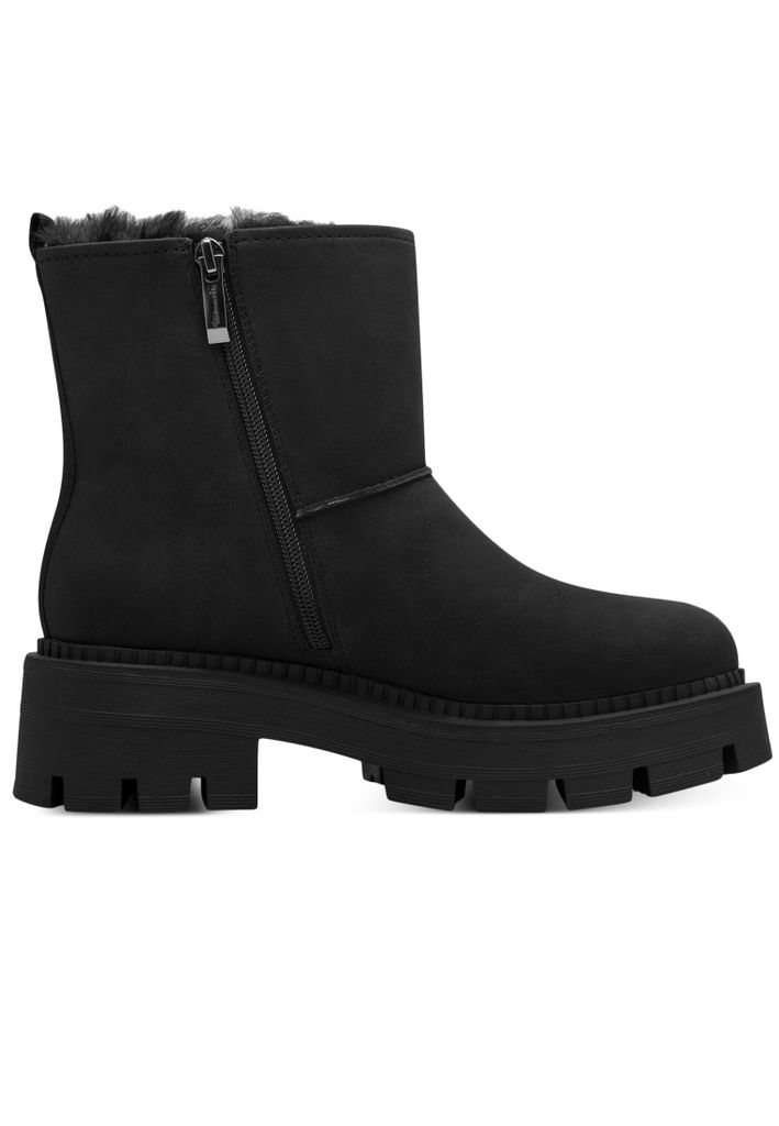 Tamaris Damen Stiefelette Warmfutter Reißverschluss derbe Profilsohle 1-26439-43, Größe:40 EU, Farbe:Schwarz