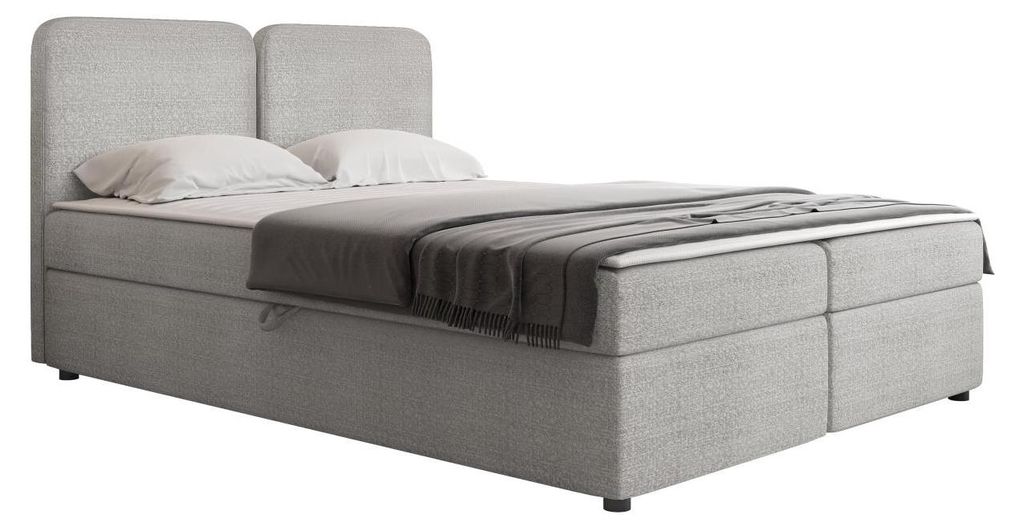 MIRJAN24 Boxspringbett mit zwei Bettkästen Boho, Schlafzimmer Ehebett, Doppelbett mit Topper (Farbe: Taro 11, Größe: 180x200 cm)
