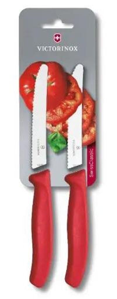 Victorinox Swiss Classic Tomaten-/Tischmesser – 2 Stück – gezahnte Klinge 11 cm