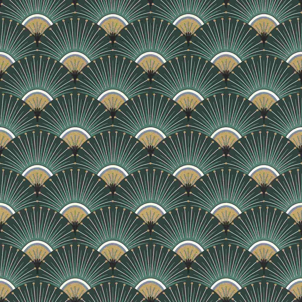 Rasch Vliestapete 637618 Artdeco grün gold