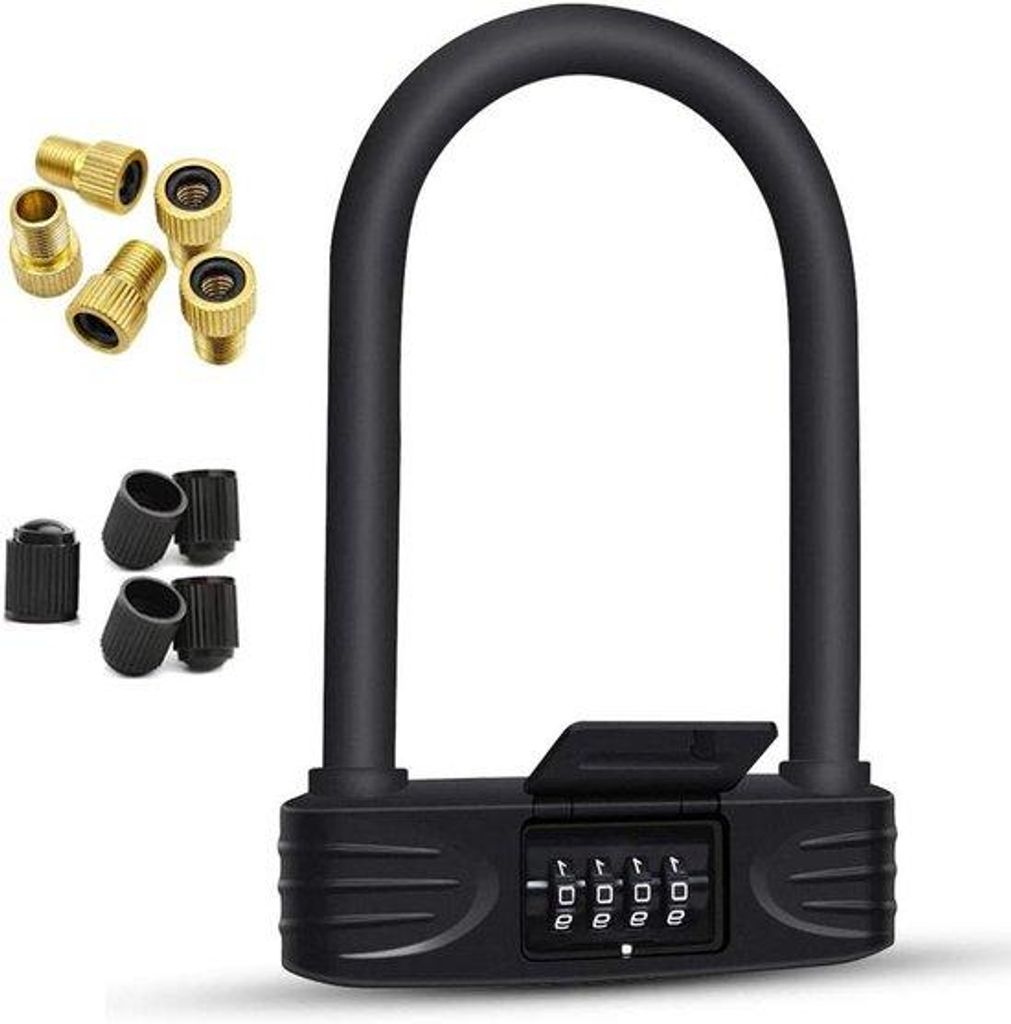 Fahrradschloss mit 4-stelligem Code, U-Form, sicher