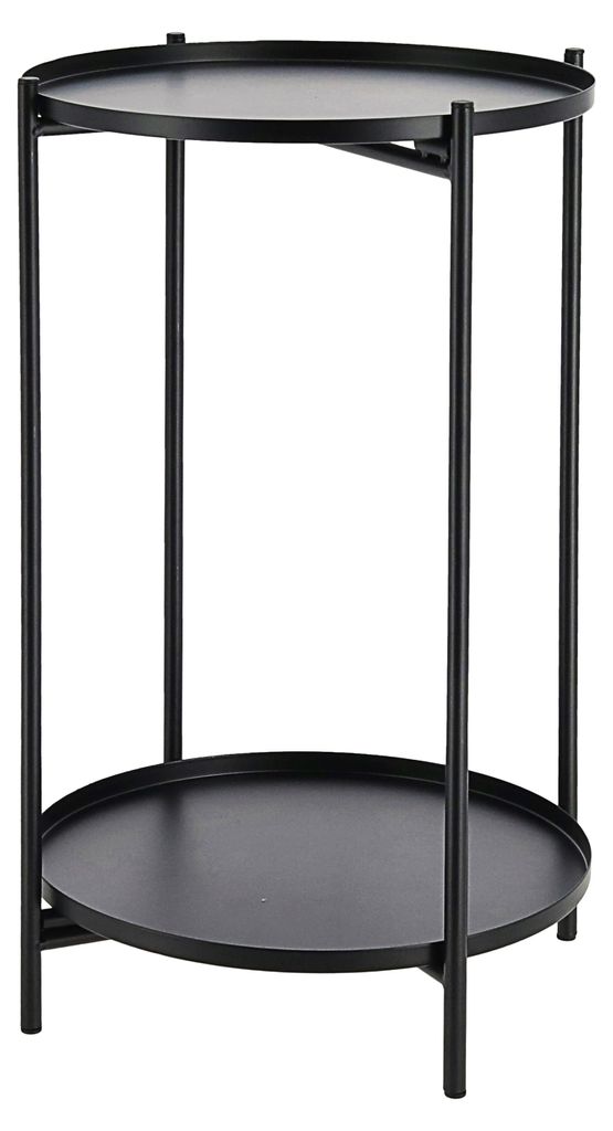Beistelltisch 'Double' schwarz Eisen 28x48cm 2 Ablagen Produktbild 