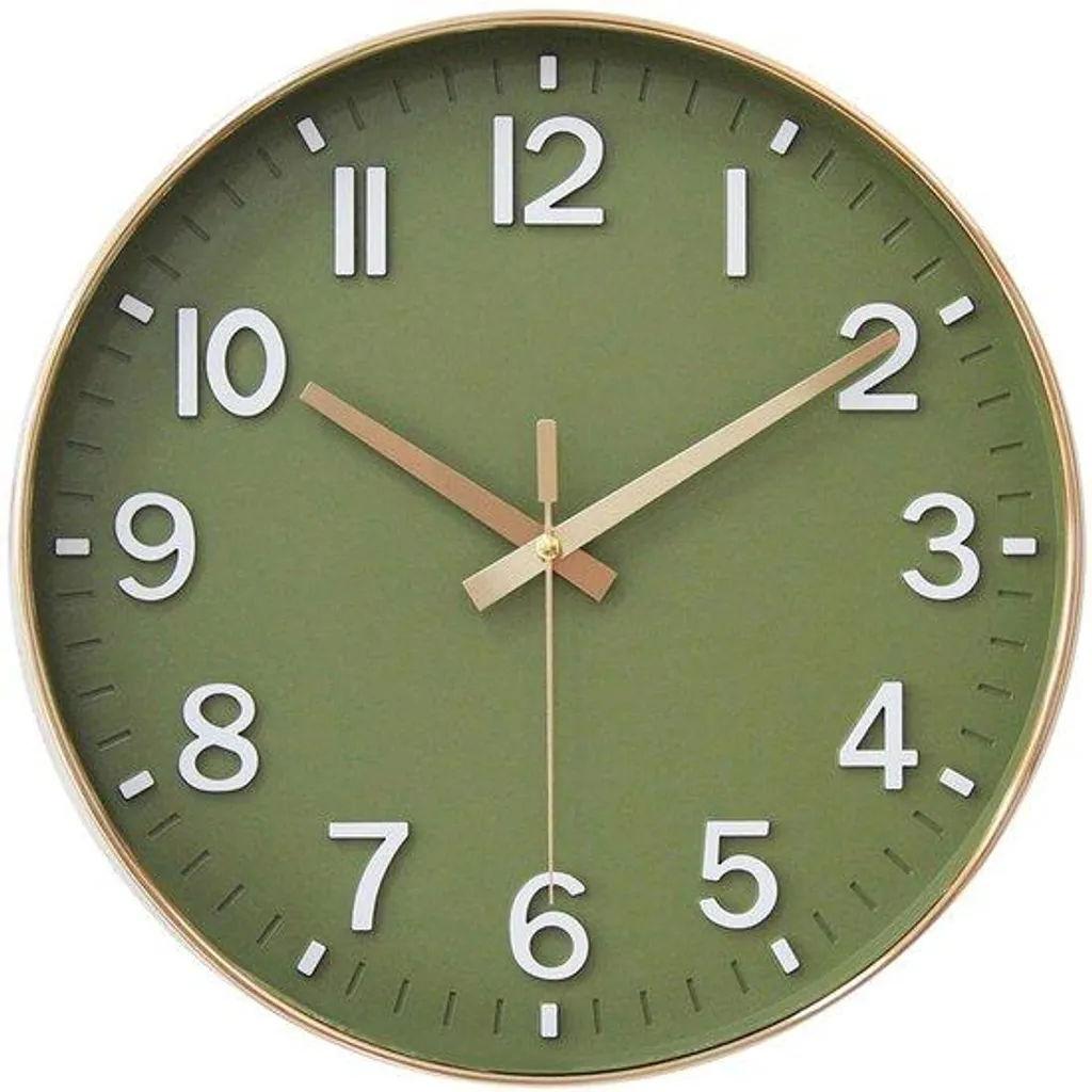 Horloge murale 20 cm silencieuse dorée sans tic-tac pour la chambre