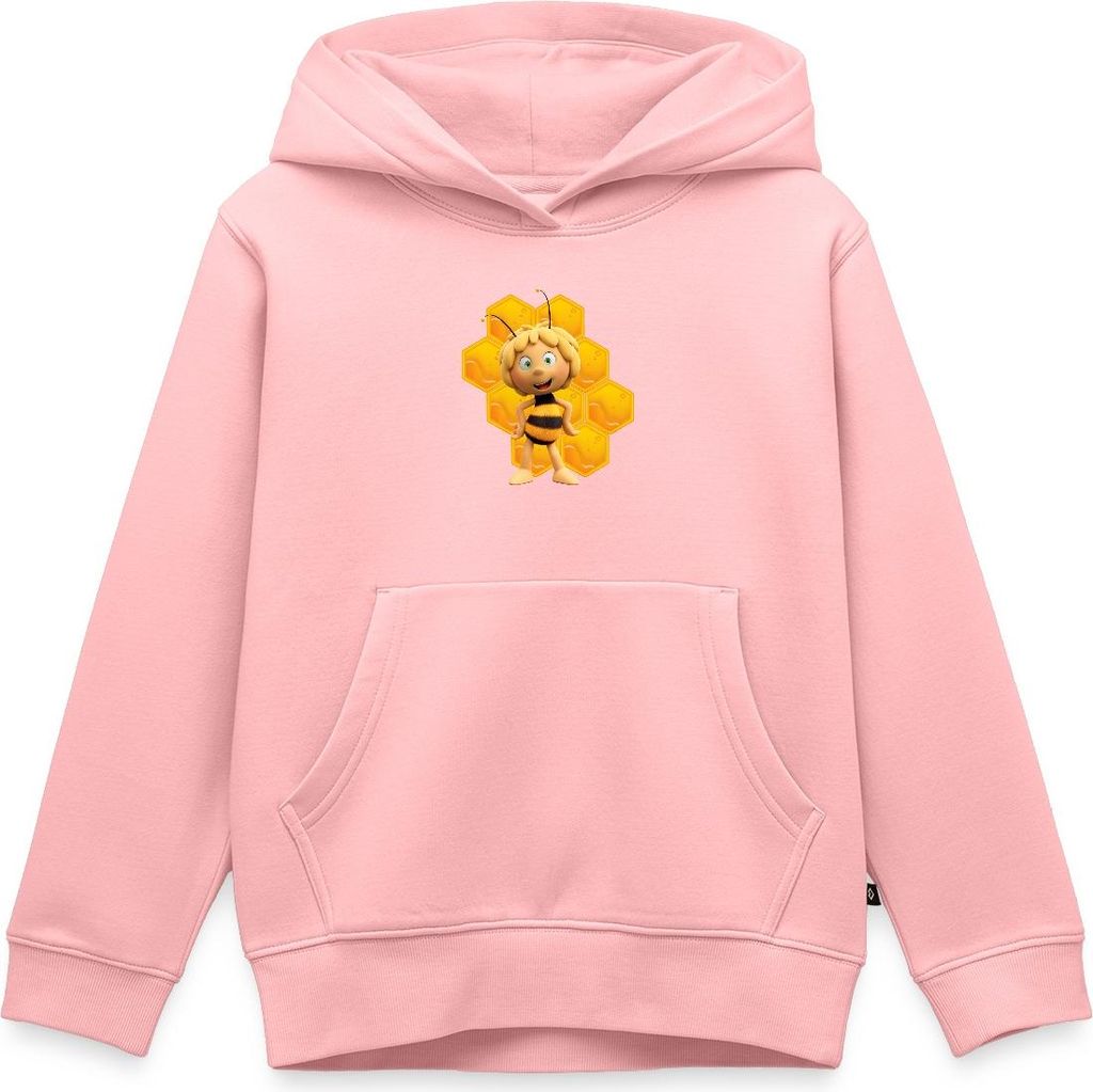 Spreadshirt Die Biene Maja 3 Maja Mit Bienenwabe Kinder Premium Hoodie, 98/104 (2 Jahre), Rosa