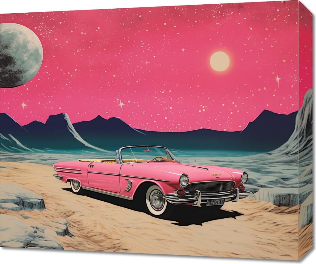 Bild 60x50cm Cabriolet Im Weltraum