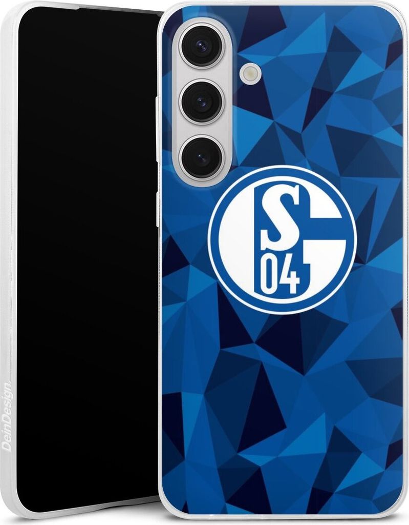 DeinDesign Slim Hülle für Samsung Galaxy S25+ Silikon Case Ultra Dünn Handyhülle Camouflage FC Schalke 04 Muster