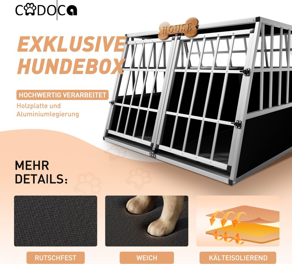CADOCA® Hundetransportbox Aluminium Hundebox Kofferraum Produktbild 18