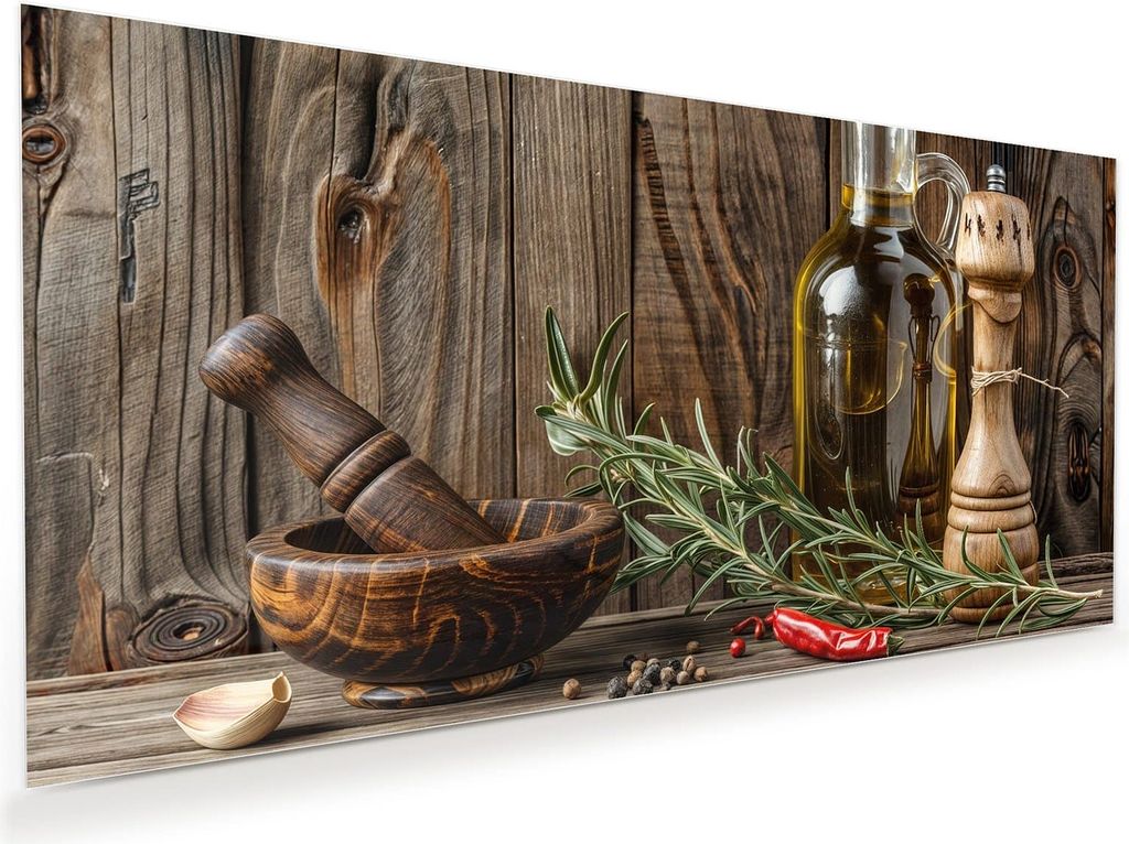 Glasbild 60x30cm in XXL für Wohnzimmer, Schlafzimmer Motiv Küchendekoration