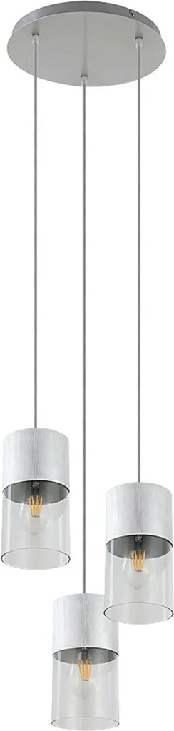 Luminaire suspension pour table à manger Zelkova argent 3 spots E27 - 4