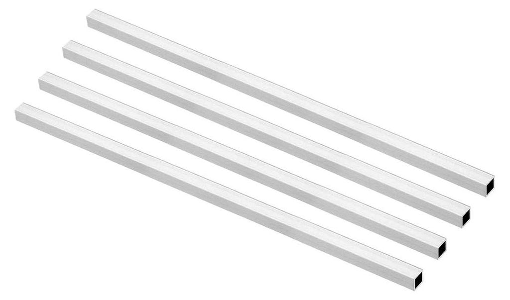 4 Stück Alu Vierkantrohr 10x10mm Alu Rechteckrohr Aluminium Profil Rohre 1mm Wandstärke Alurohr Quadratrohr Aluminium Gerade Rohr 300mm Länge 60...