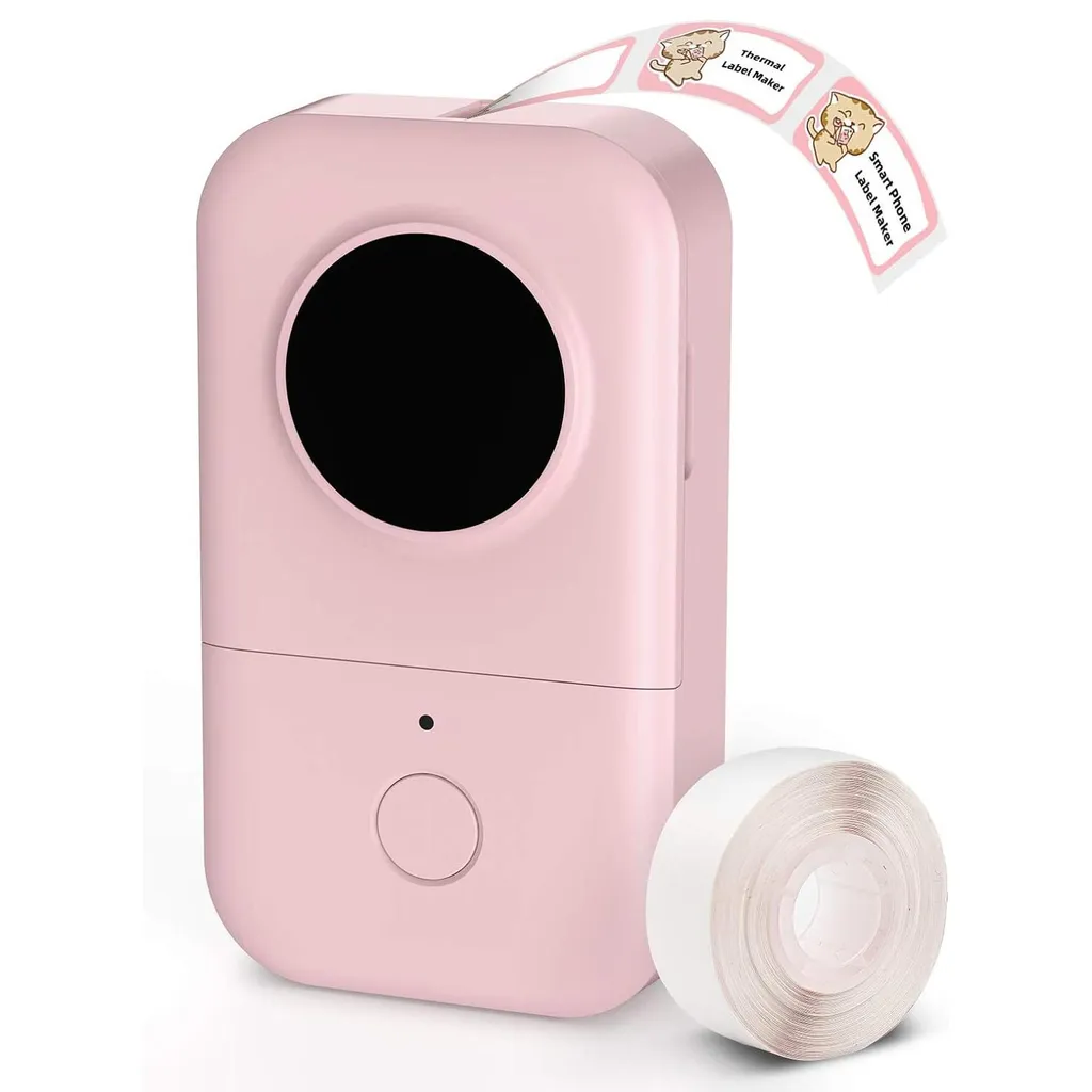 Étiqueteuse thermique portable Bluetooth rose compatible smartphone