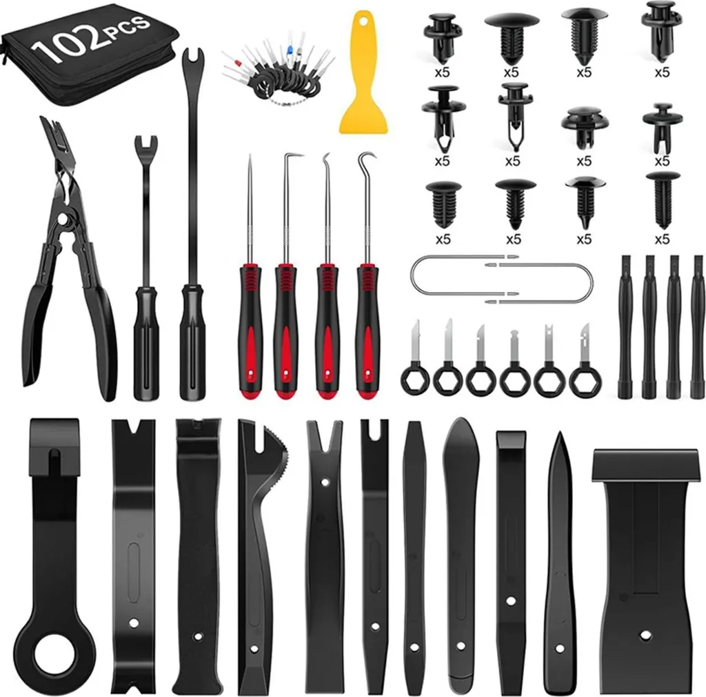 INF Kit di 102 pezzi per la rimozione di finiture auto, riparazione interni auto
