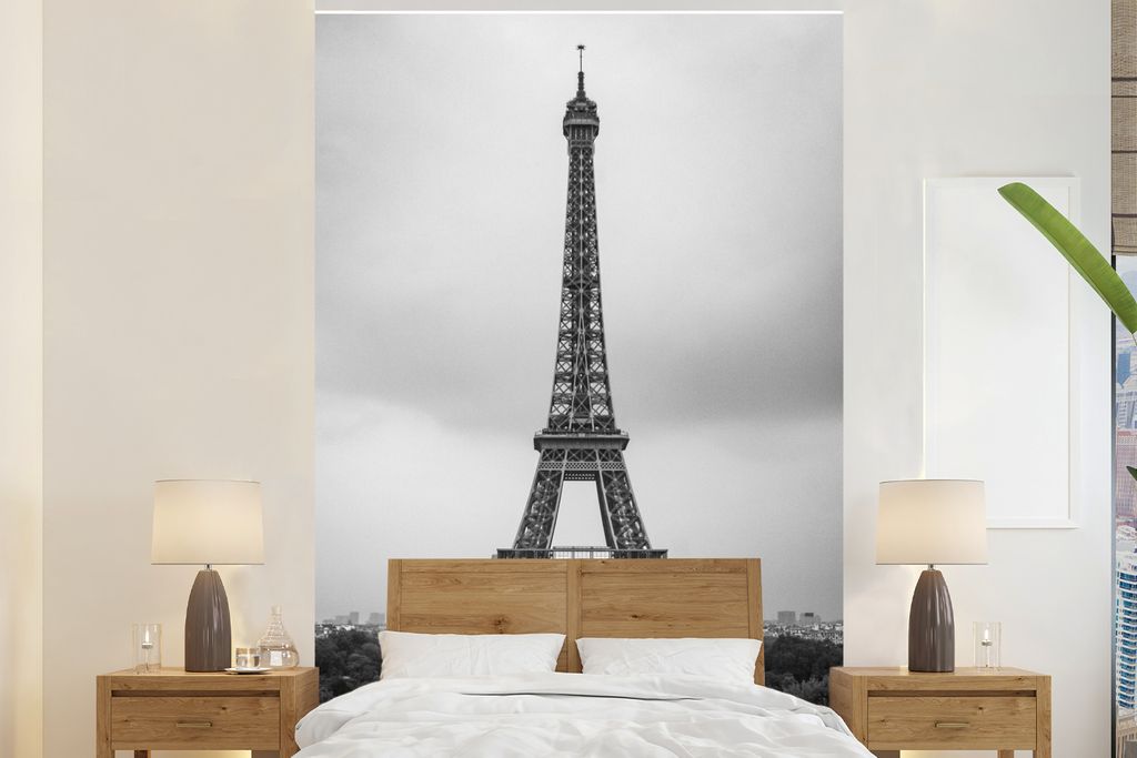 MuchoWow Fototapete für Wohnzimmer oder Schlafzimmer Wandtapete Vinyl Motivtapete Der Eiffelturm - 200x300 cm - Wanddekorationen
