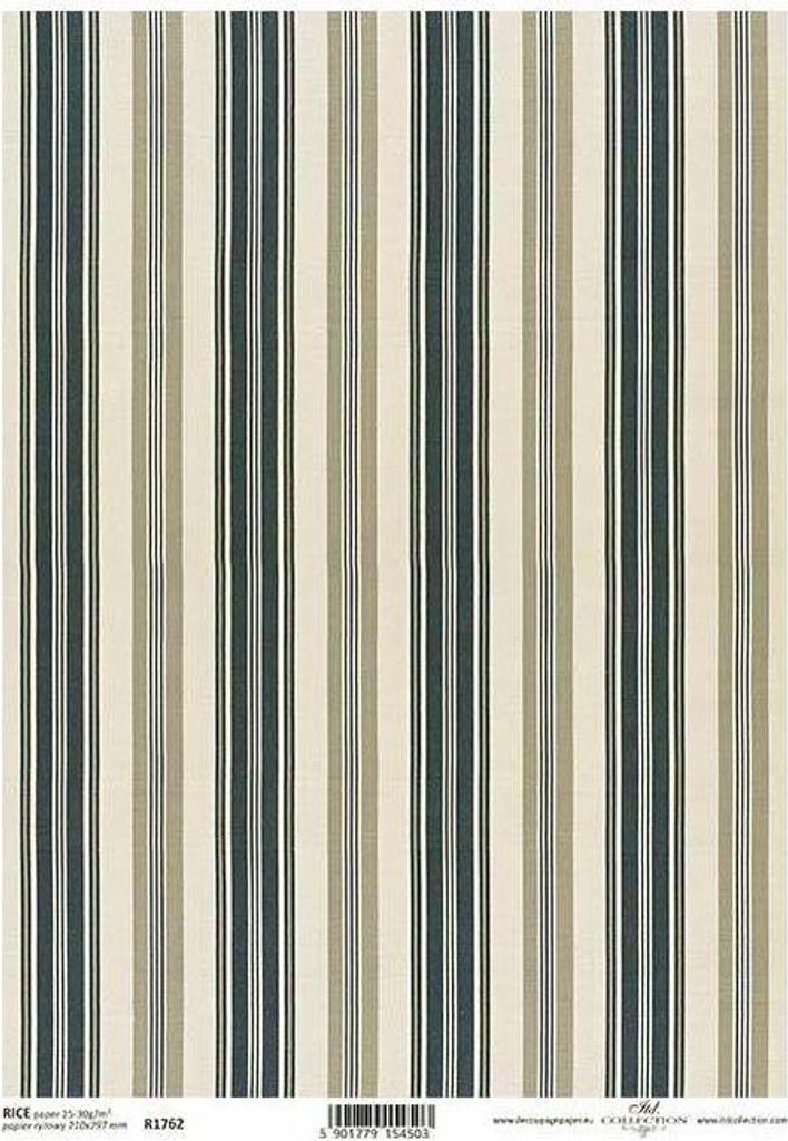 ITD Reispapier Decoupage Bastelpapier Serviettentechnik-R1762 gestreift marineblau und beige