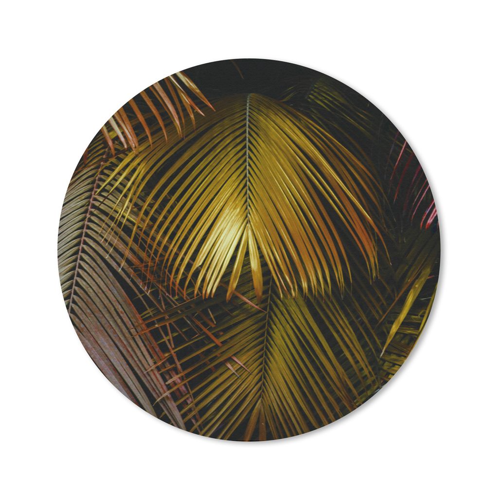 MuchoWow Mauspad Mousepad Dschungel - Palme - Gold 40x40 cm - Mousepads - Maus Mat - Pad - Mausunterlage - Schreibtisch Accessoires