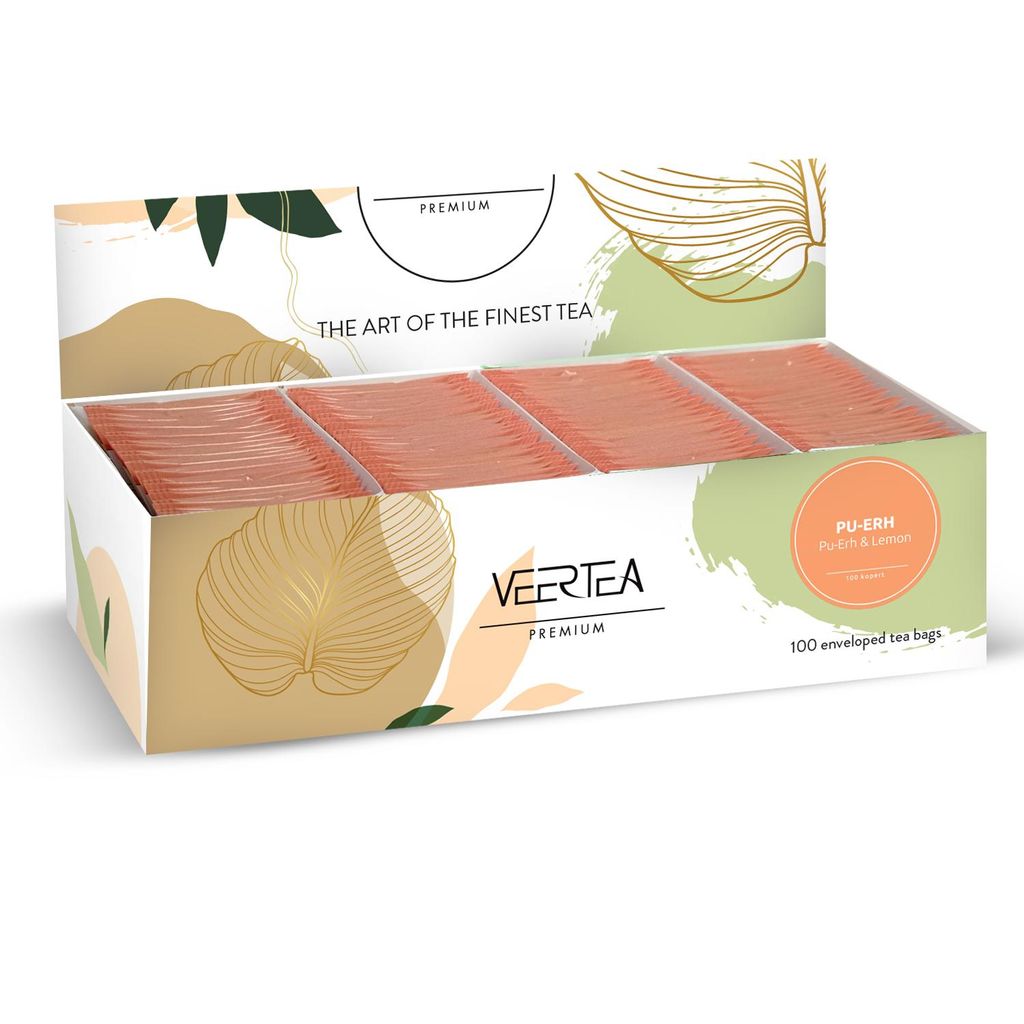 Veertea, Tee Set, PolyurethanErh Schwarzer Tee, 100 Beutel