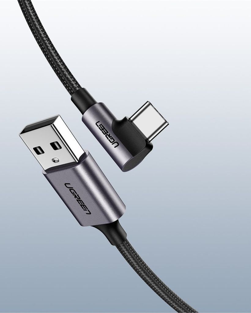 Ugreen Kątowy Kabel Przewód Usb - Usb Typ C 1M 3A Szary Zdjęcie produktu 11
