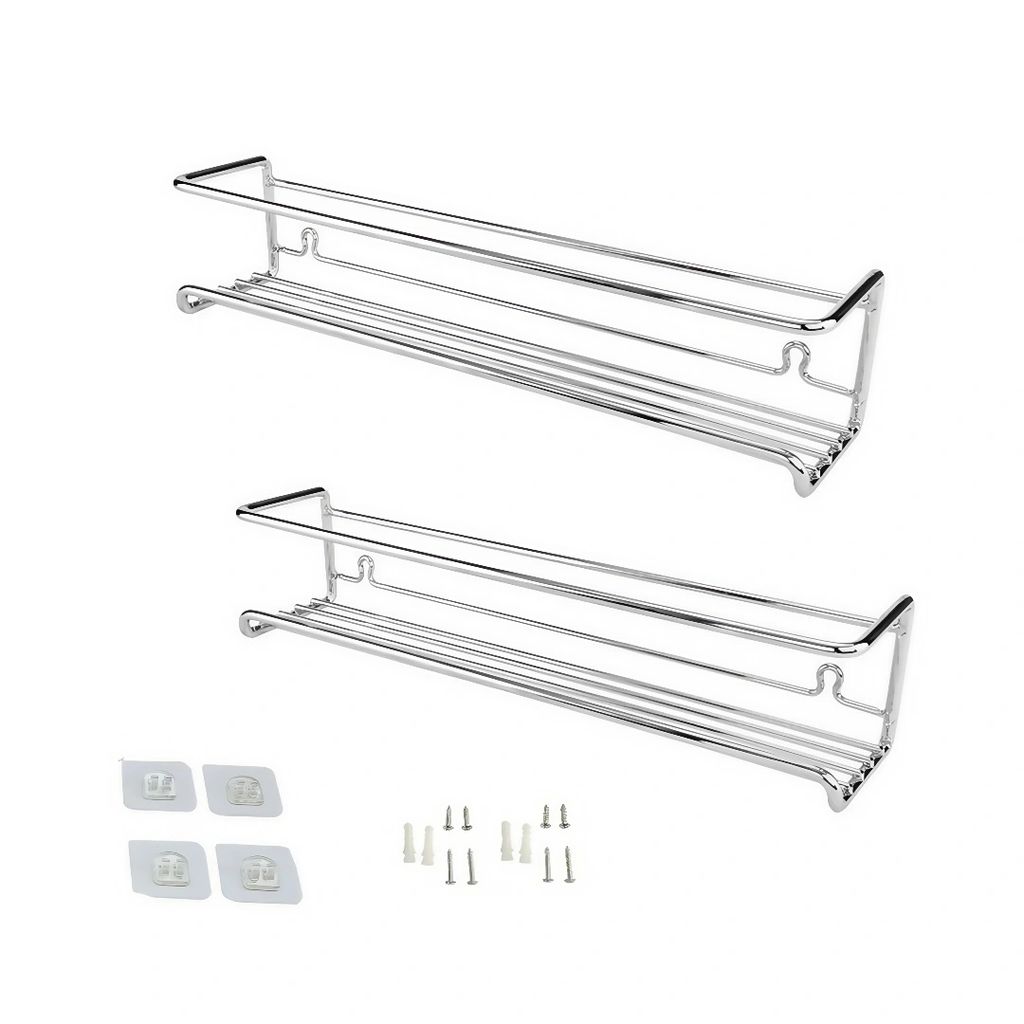 2er Set Gewürzregale aus Metall für Gewürzdosen inkl. Klebepads und Schrauben