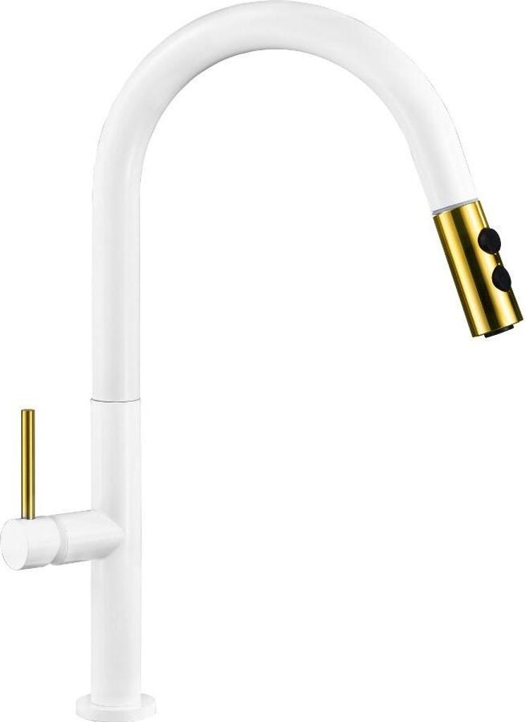 Mexen Ava miscelatore da cucina, bianco/oro - 672800-25 Immagine del prodotto 