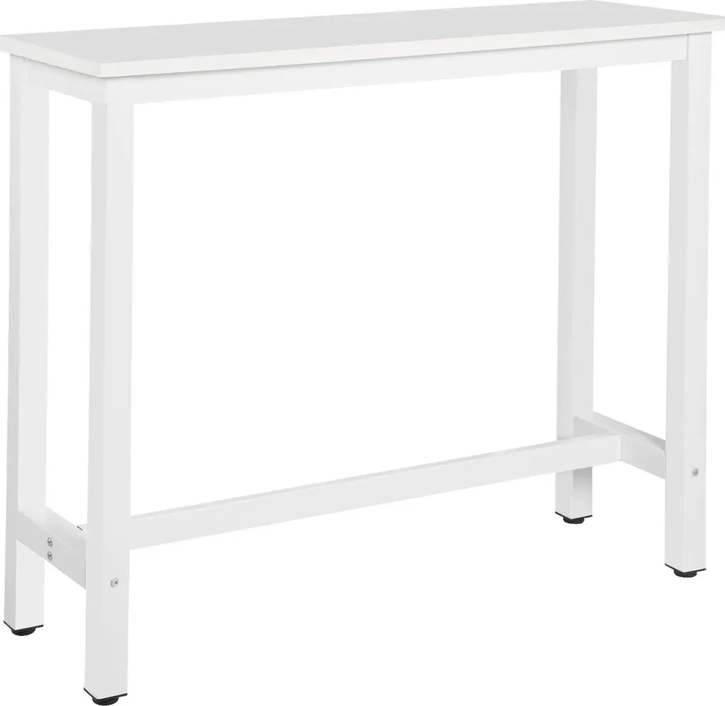 Coin repas cuisine table de bar haute blanche 120cm gain de place 2 pers