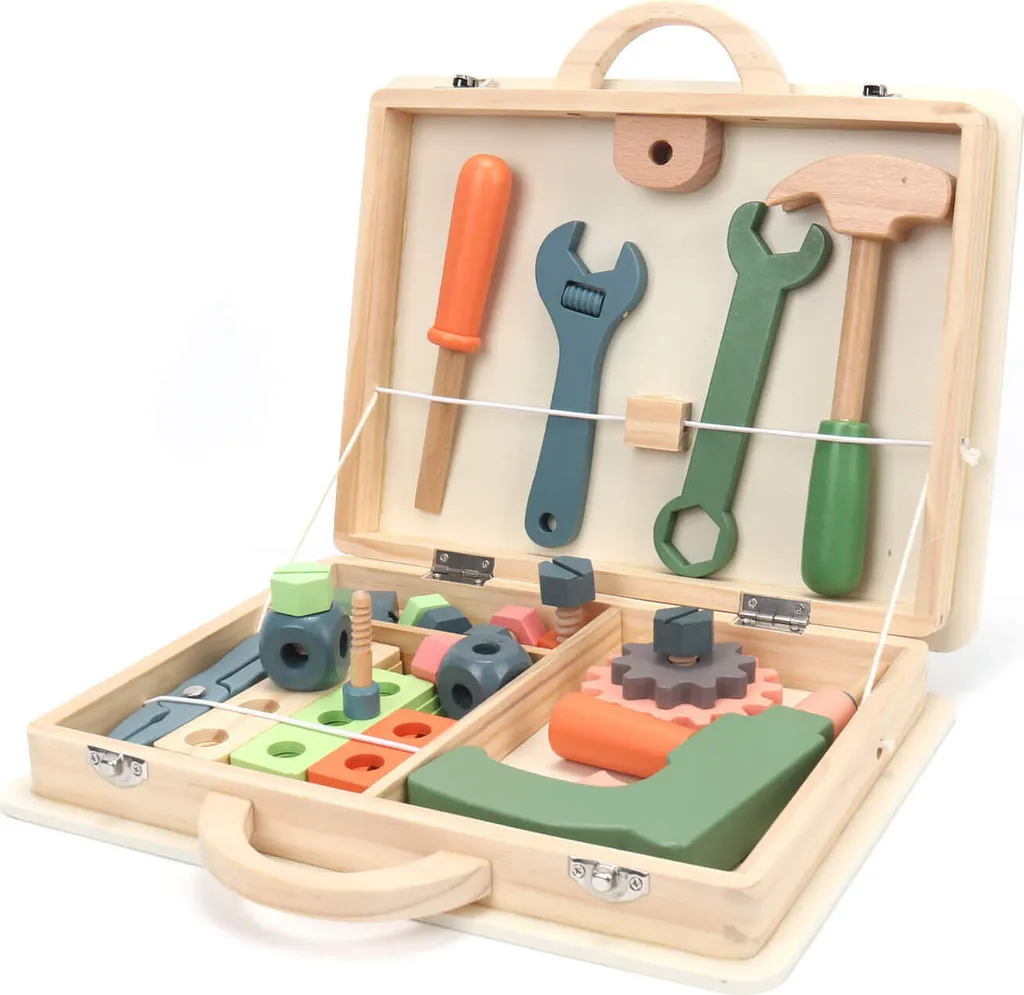 Jouet d'Imitation Boîte à Outils Enfant en Bois Multicolore Rebecca Mobili