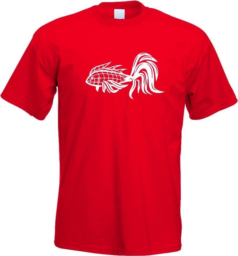 Kiwistar - T-Shirt - rot - Polygon Motiv 1 Figur Tier Art Herren Funshirt Bedruckt Design Sprüche Spruch Motive - mit Motiv Bedruckt - Funshirt De...