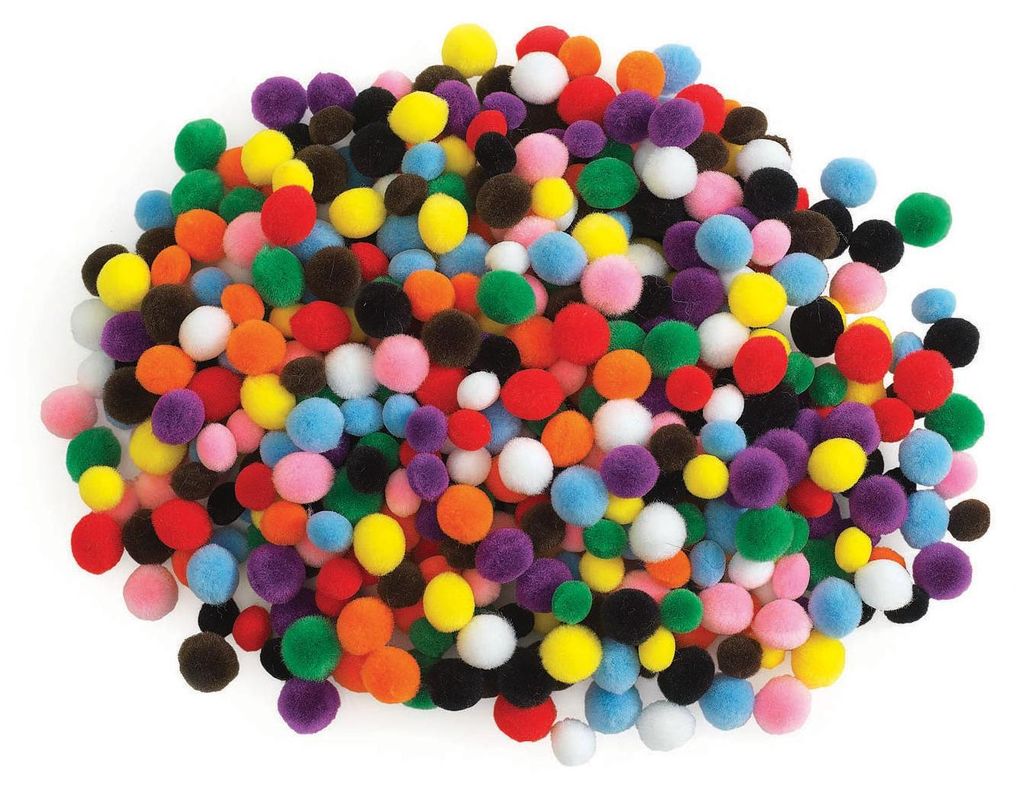 Farbige Mini-Pompons, verschiedene Farben, 450 Stück