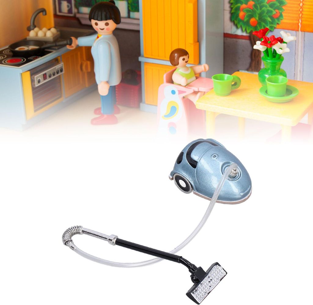 1:12 Puppenhaus Staubsauger Miniaturmodell Haushaltsgerät Zubehör Spielzeug für KinderBlau