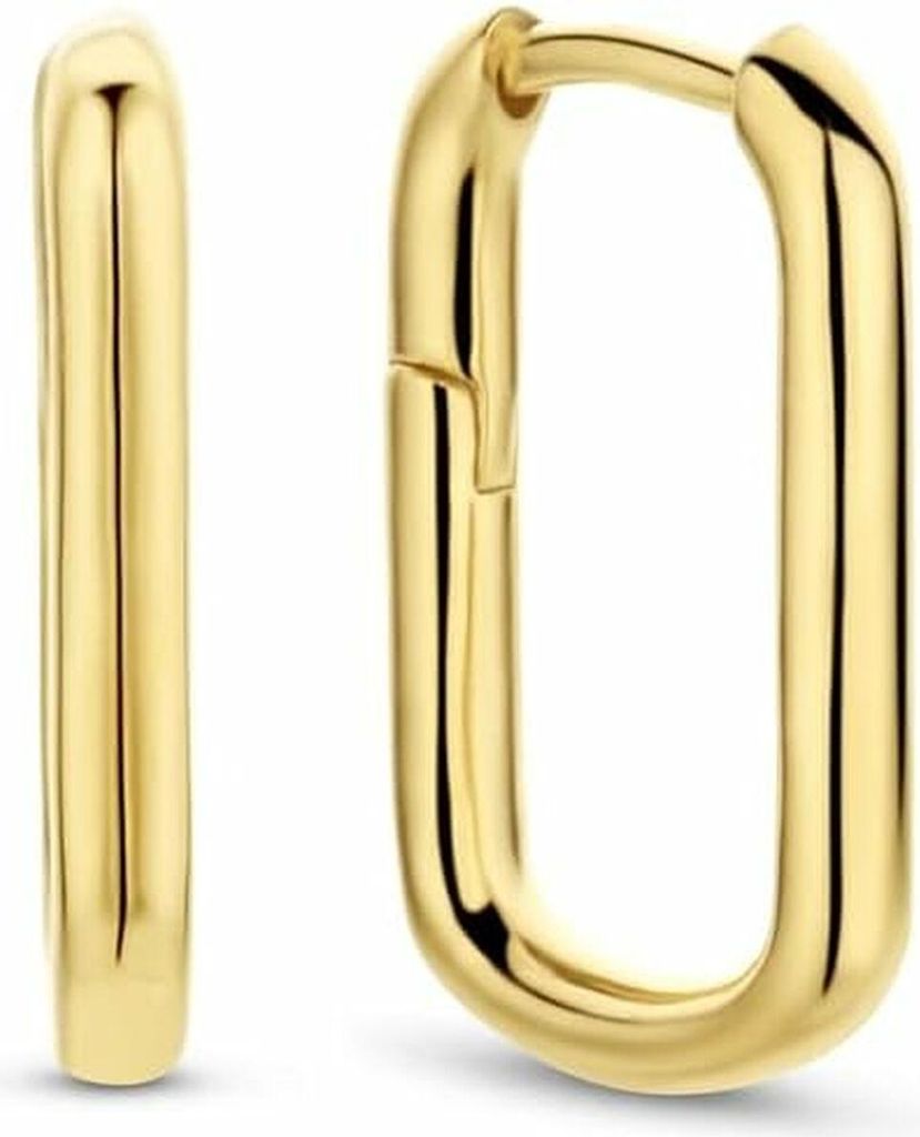 New Bling 9NB-0664 - Silberne Ohrringe - Damen - Glatt - Rechteck - 17,3 x 11,5 mm - 2,5 mm Dicke - Scharnier - Silber - vergoldet (vergoldet/Gold ...