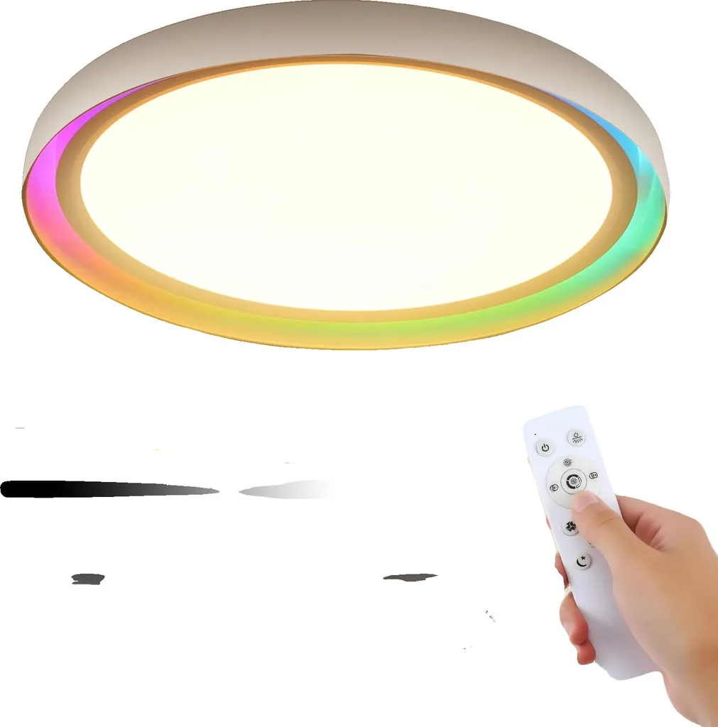 OFFERTA Plafoniera LED RGB 33cm - Lampada Soffitto Dimmerabile Bianca