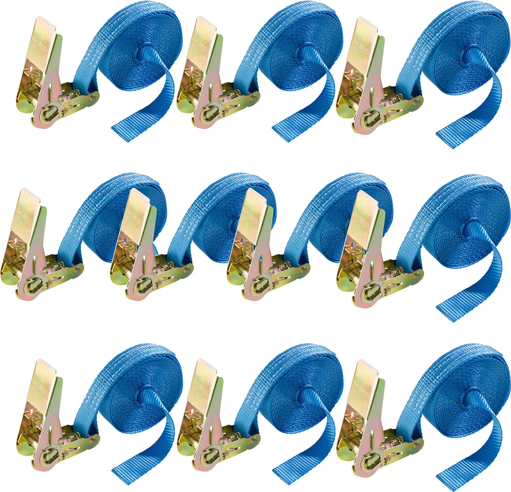 Sangle d'arrimage à cliquet 800 kg 6 mètres AREBOS - Pack de 10 unités