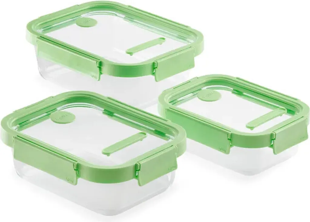 Lékué Set de 3 Bocaux en Verre avec Récipient de Trempage Amovible