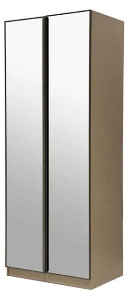 2turiger Kleiderschrank mit Regalen Beige Moderner Stil Funktional