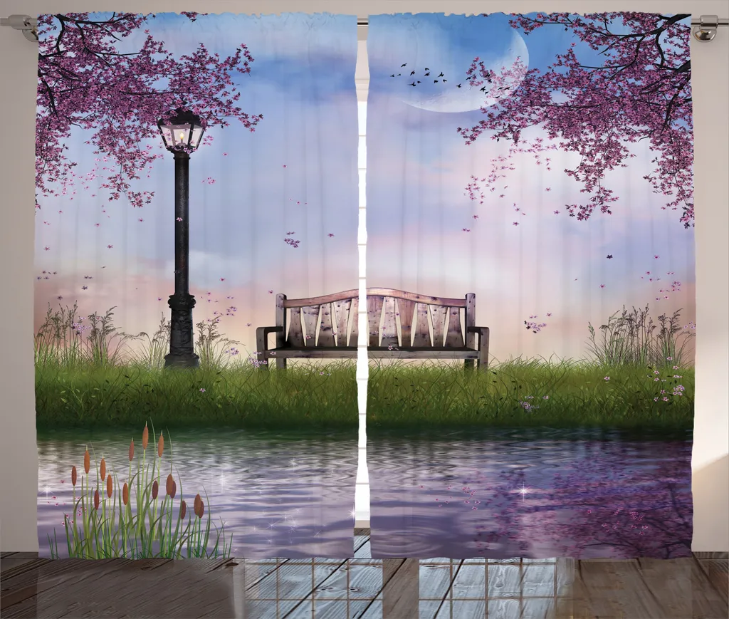 Rideau Décoratif Large pour Grande Fenêtre 280x225 cm Thème Nature