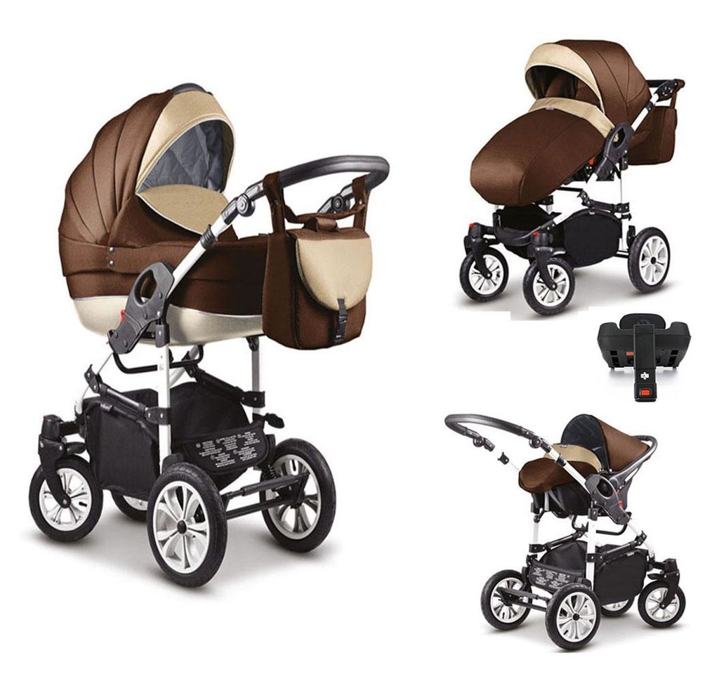 Kinderwagen-Set Craft 5 in 1 inkl. Sportsitz, Autositz, Iso Base und Zubehör - 17 Teile - in 18 Farben