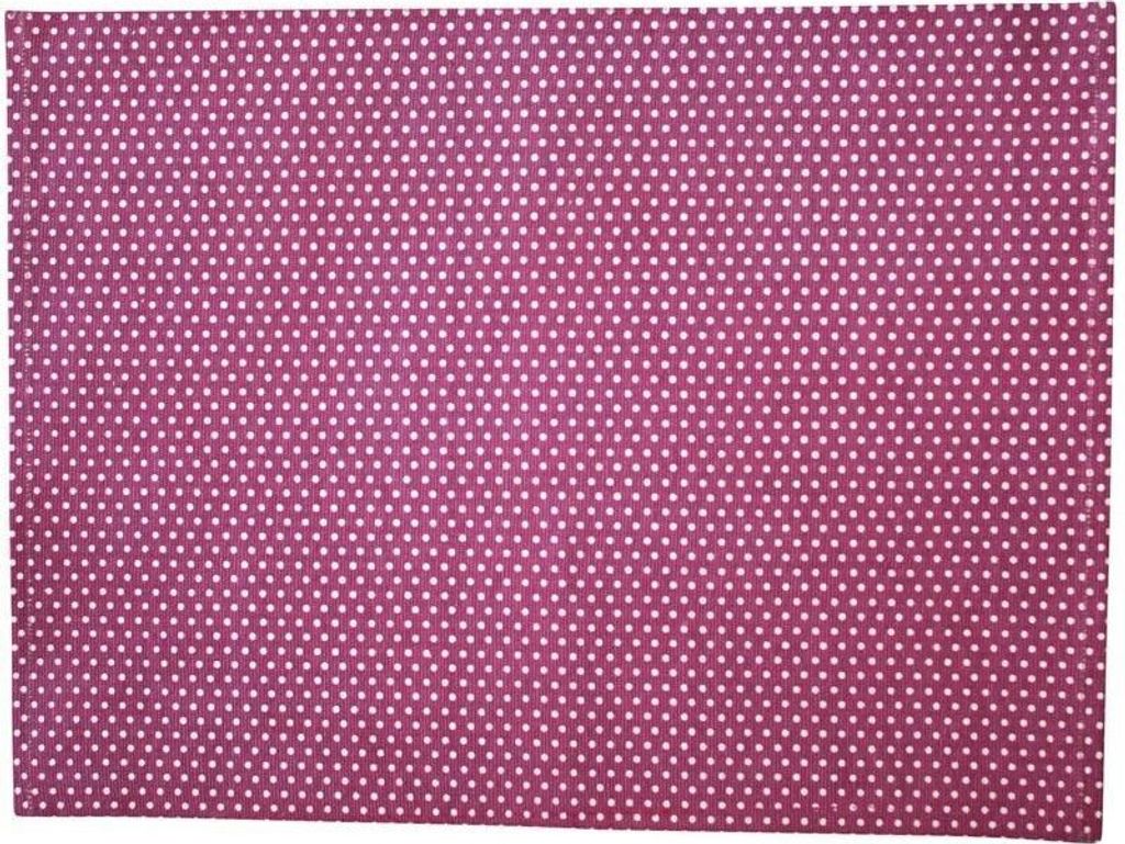 Krasilnikoff Tischset PUNKTE Pflaume Baumwolle Platzset Beere Weiß gepunktet
