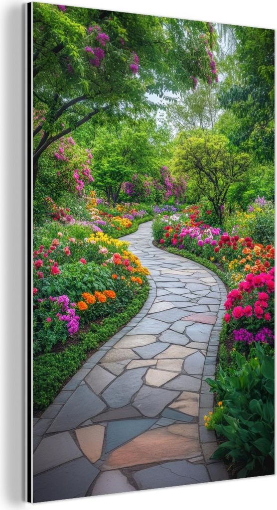 MuchoWow Wanddekoration Metall Metallbild Wandkunst 20x30 cm Park - Blumen - Garten MuchoWow Aluminium Gemälde - Alu Dibond Bild