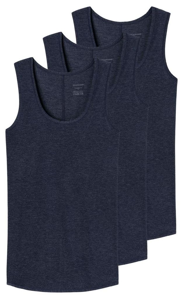Schiesser 3er Pack Personal Fit Unterhemd / Top Atmungsaktiv und formstabil, Ohne Seitennähte für mehr Komfort, Elastischer Single Jersey