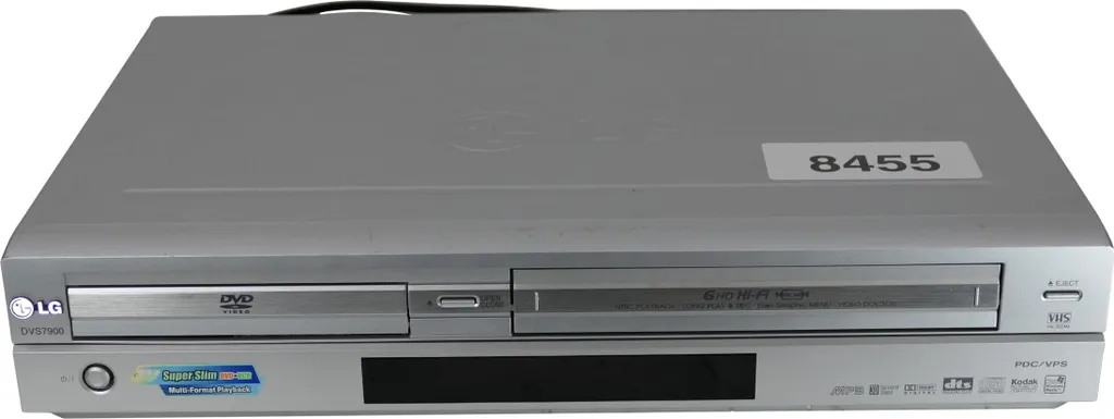 LG DVS7900 Combo Magnétoscope VHS et Lecteur DVD Intégré - Noir Argent