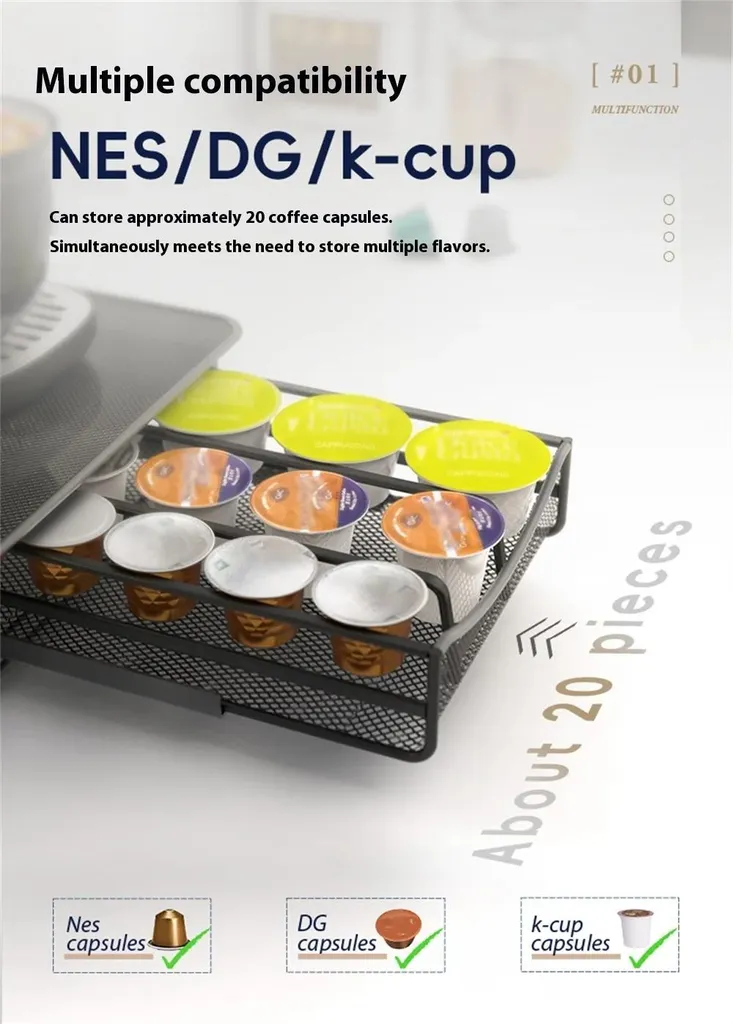 Support machine à café et rangement capsules pour gain de place - 9