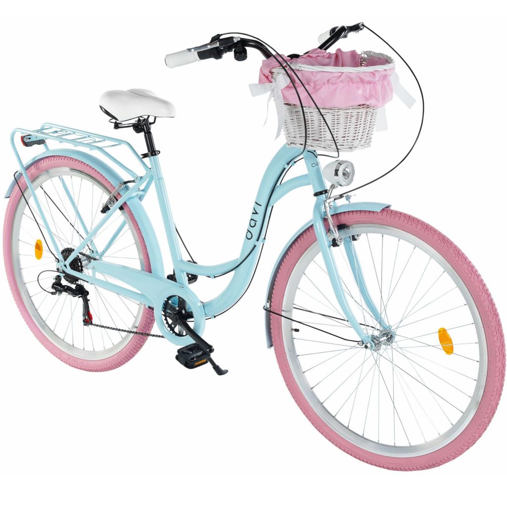 Damenfahrrad Davi Emma 28", 7 Gänge, 160-185 cm, Blau/Rosa Produktbild 
