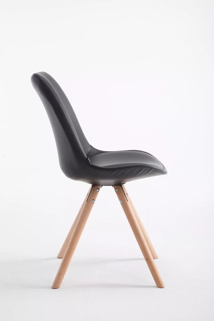 In And OutdoorMatch Design Esszimmerstuhl Nicole - Schwarz - Ohne Armlehne - Mit Rückenlehne - 1er-Set - Wohnzimmerstühle - Küchenstühle - Kuns...