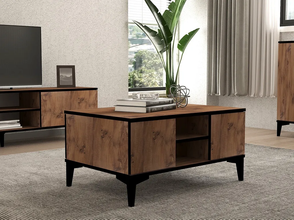 Table basse robuste en pin atlantique 90 cm résistante aux rayures