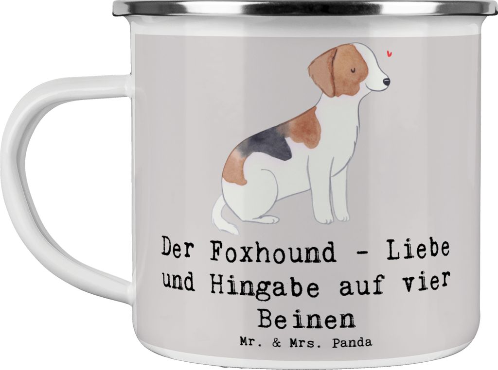 Mr. & Mrs. Panda Teetasse Liebevoller Foxhound - Grau Pastell - Geschenk, Hunderassen, Hunderasse, Pflege, Familienhund, Freundschaft, Pott, Tasse ...