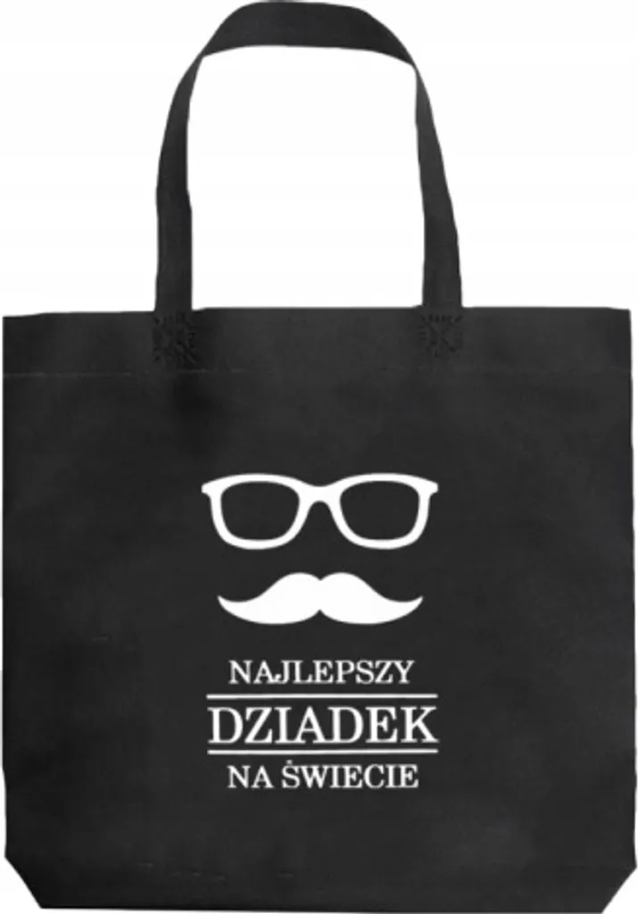 Tote bag noir Meilleur papy du monde, sac en tissu pour les courses