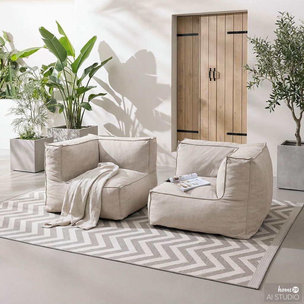 home24 Loungesofa - 2-teilig - Olefin - Beige