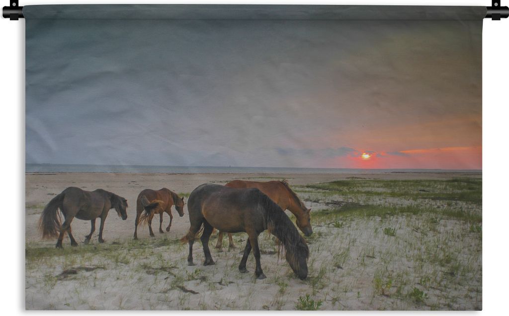 MuchoWow Wandteppich Wandbehang Wilde Shackleford Mustang-Pferde 60x40 cm Tapisserie Dekoration Wandtuch - Wanddekorationen