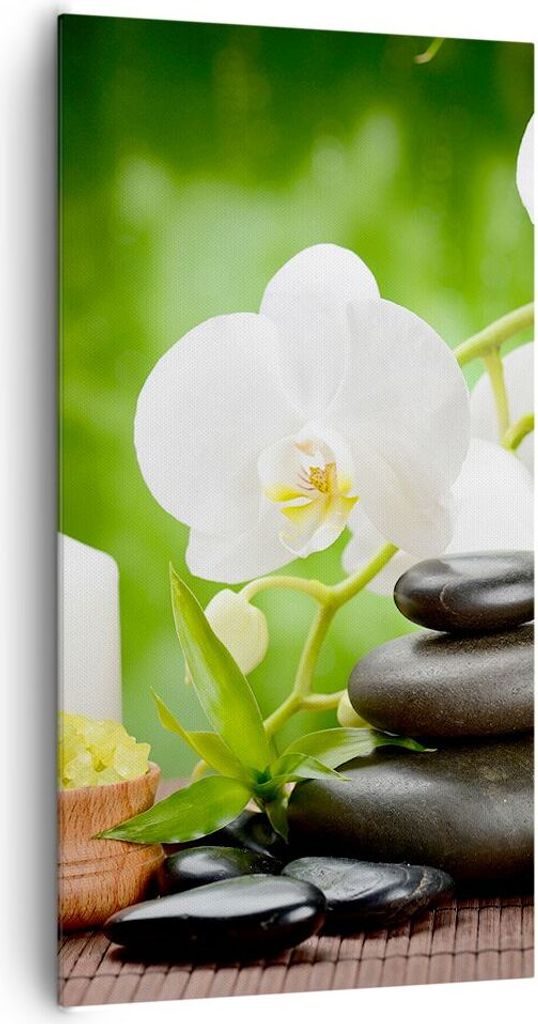 Bild auf Leinwand - Leinwandbild - Blume aromatherapie spa - 65x120cm - Wand Bild - Wanddeko - Leinwanddruck - Bilder - Kunstdruck - Wanddekoration...